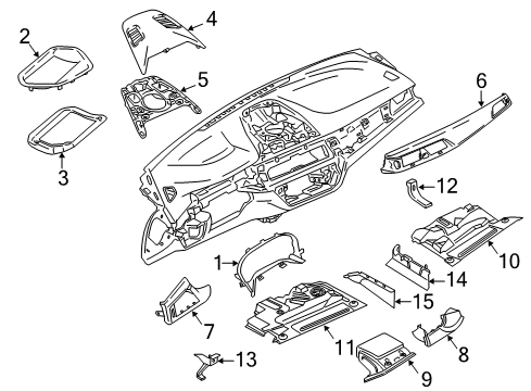2021 BMW 530e TRIM INSTRUMENT CLUSTER Diagram for 51457944120