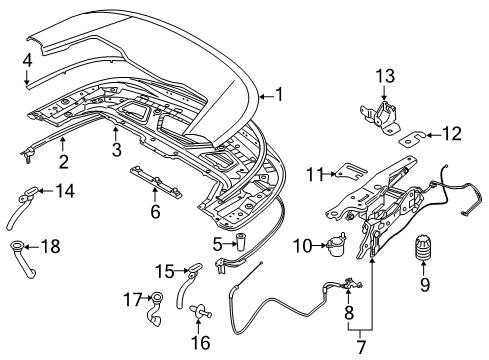 2021 BMW 230i CONVERTIBLE TOP COMPT LID ME Diagram for 51175A499B9