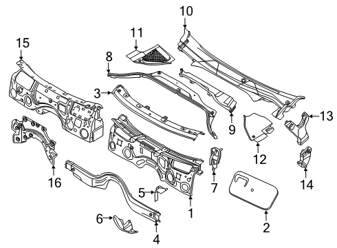 2021 BMW X4 SOUND INSULATING DASH PANEL Diagram for 51487395544