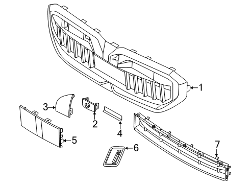 2025 BMW i5 Grille & Components Diagram 2