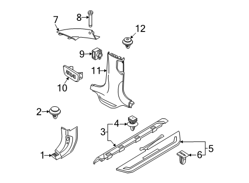 2025 BMW 840i xDrive Interior Trim - Pillars Diagram 2