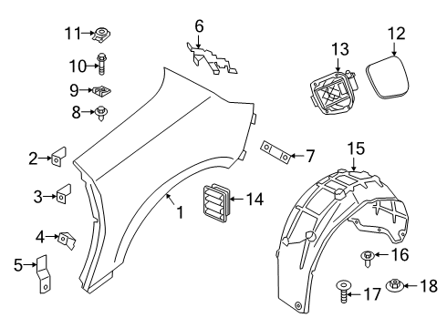 2022 BMW Z4 COVER, WHEEL HOUSING, REAR R Diagram for 51719627876