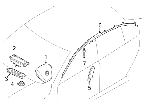 2024 BMW 740i AIRBAG UNIT DRIVER'S SIDE Diagram for 32305A23A68