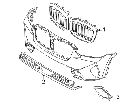 2022 BMW X4 GRILL, CENTER LOWER Diagram for 51119451145