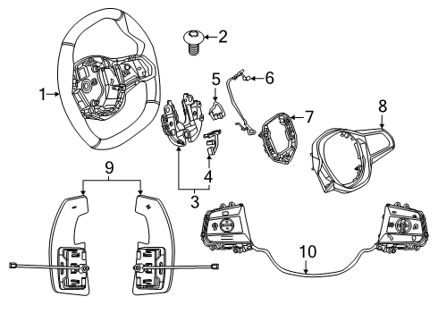 2024 BMW 530i xDrive STEERING WHEEL ELECTRONIC CO Diagram for 32305B4FF40
