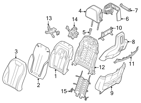2025 BMW i7 Comfort Seat Backrest Cover Diagram for 52107886227