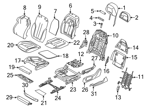 2021 BMW M5 HEATER ELEMENT, THIGH SUPPOR Diagram for 52108069461