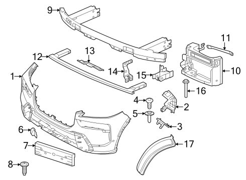 2023 BMW X7 BUMPER COVER PRIMED FRONT Diagram for 51115A47106