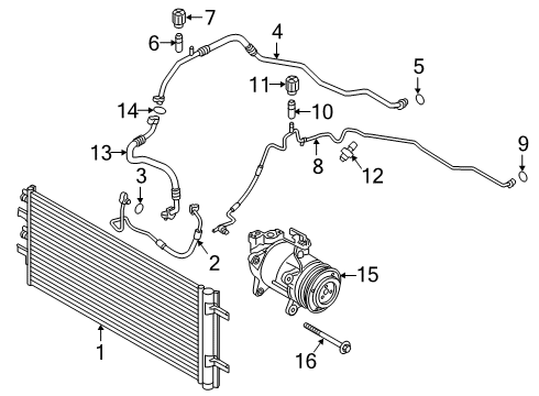2022 BMW X2 A/C COMPRESSOR W/O MAGNETIC Diagram for 64525A5C711