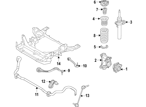 2021 BMW Z4 Stabilizer Front With Rubber Diagram for 31305A08AB9