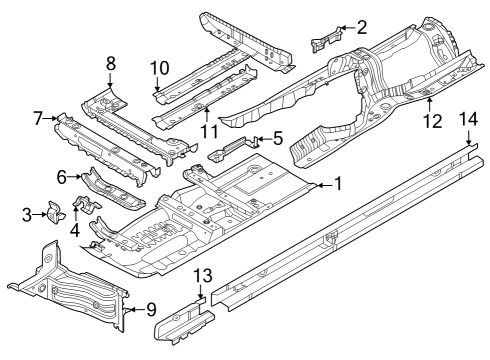 2024 BMW 430i Gran Coupe REINFORCEMENT PLATE, ROCKER Diagram for 41009854730