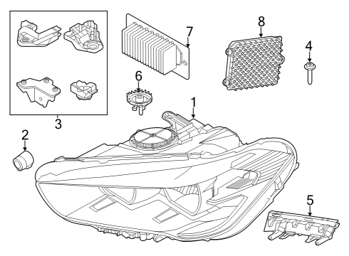2025 BMW X1 HEADLIGHT, LED, AHL, HIGH, L Diagram for 63115A64443