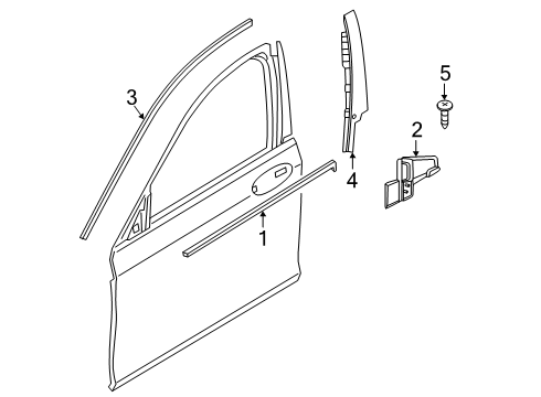 2024 BMW 530i xDrive WINDOW FRAME TRIM RIGHT FRON Diagram for 51335A1A2C8