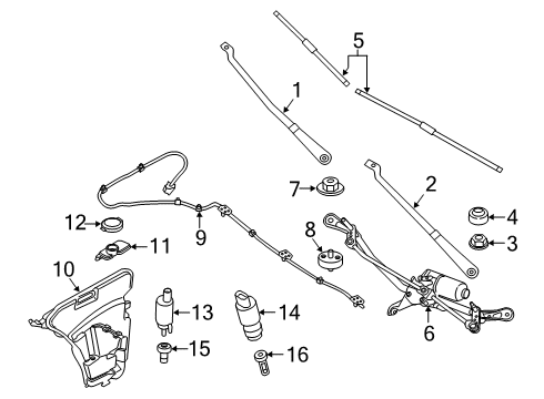 2022 BMW 740i LINKAGE FOR WIPER SYSTEM WIT Diagram for 61619851351
