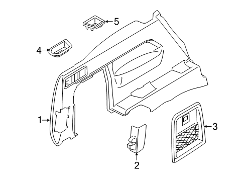 2021 BMW X5 M Left Trunk Trim Diagram for 51475A0B6B3