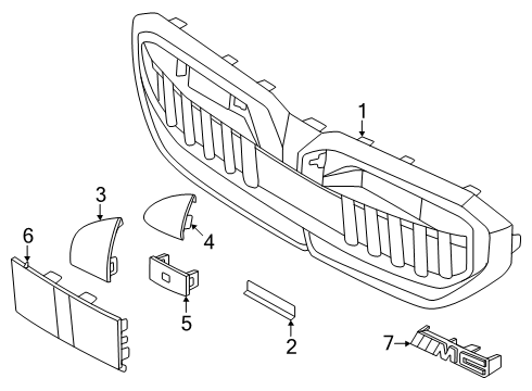 2025 BMW M5 BADGE, ORNAMENTAL GRILLE Diagram for 51137886686