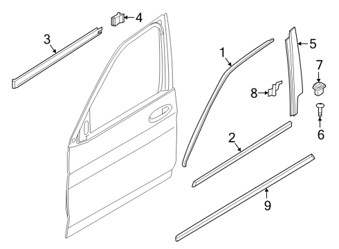 2025 BMW X7 Exterior Channel Cover Door Diagram for 51335A8A266