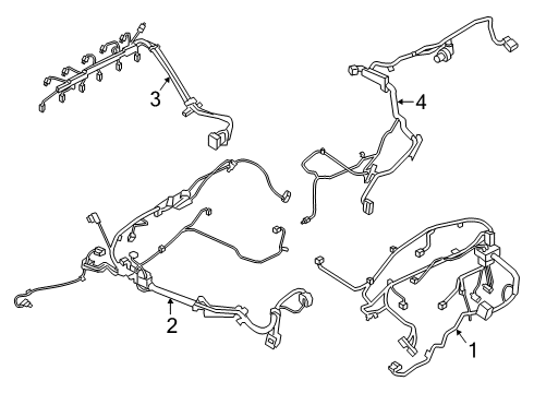 2021 BMW X5 M Engine Sensor Wiring Harness Diagram for 12518741343