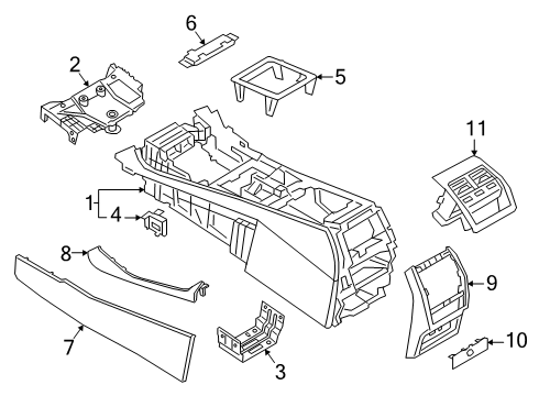 2022 BMW X5 Center Console Diagram 3