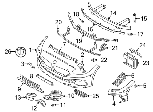 2022 BMW Z4 Front Grille Right Diagram for 51138091296