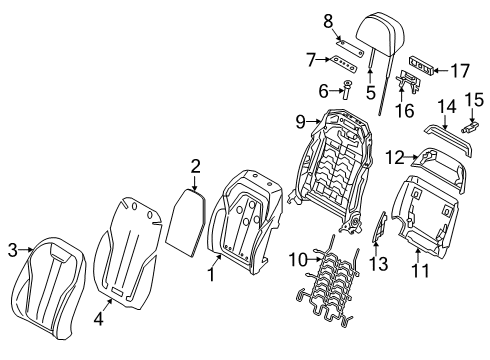 2021 BMW 740i Comfort Seat Rear Section Diagram for 52107405928