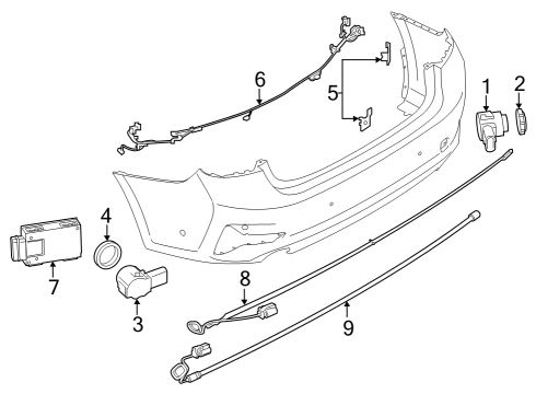2022 BMW M3 ULTRASONIC SENSOR, FROZEN PU Diagram for 66207927974