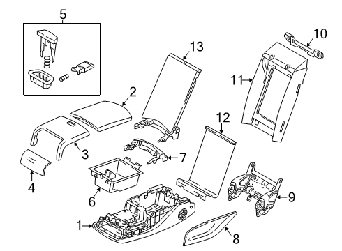 2022 BMW 740i xDrive LID ARMREST COMFORT LEATHER Diagram for 52207440628
