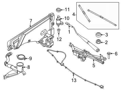 2025 BMW X2 SET OF WIPER BLADES Diagram for 61615A9DCE3