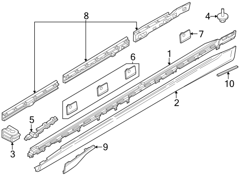 2024 BMW 740i ROCKER PANEL COVER LOWER SEC Diagram for 51775A62B53