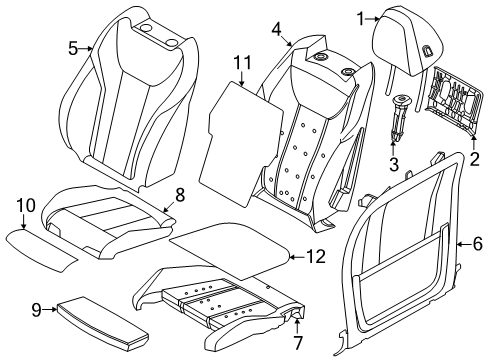 2022 BMW i4 Driver Seat Components Diagram 2