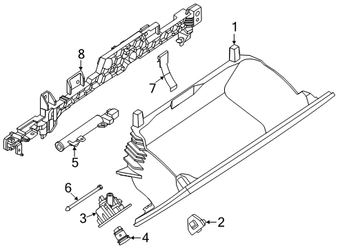 2024 BMW 530i GLOVE BOX BUTTON Diagram for 51165A12ED2