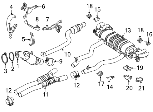 2021 BMW M760i xDrive Rear Muffler With Exhaust Flap Diagram for 18308485812
