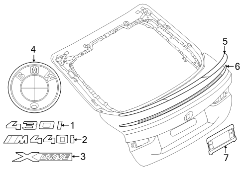 2025 BMW M440i Gran Coupe Label Diagram for 51148088384