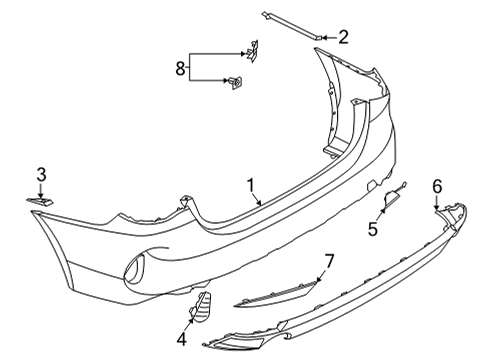 2022 BMW 430i REFLECTOR, REAR RIGHT Diagram for 63147477634