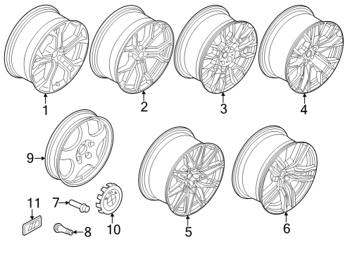 2025 BMW X6 SCHEIBENRAD LEICHTMETALL MID Diagram for 36116856023