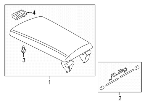 2022 BMW 430i CENTER ARMREST LEATHER+CONTR Diagram for 51168095161
