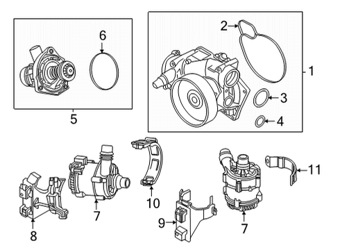 2023 BMW X5 M HOLDER ELECTRIC COOLANT PUMP Diagram for 17118089759