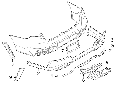 2023 BMW 760i xDrive TRIM, EXHAUST END PIPE, RIGH Diagram for 51128082910