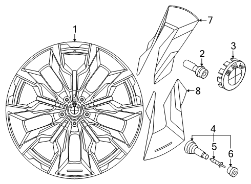 2025 BMW i5 DISC WHEEL JETBLACK SOLID PA Diagram for 36115A32502