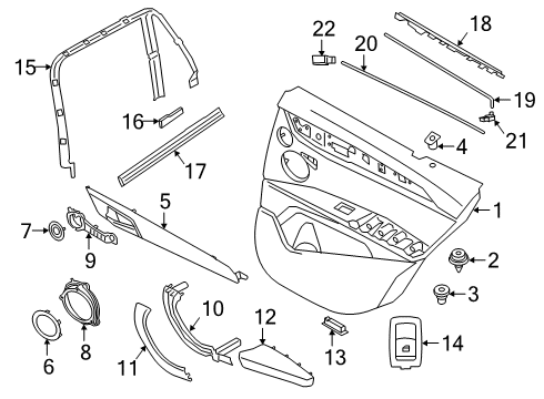 2022 BMW X2 Left Armrest Diagram for 51427468759