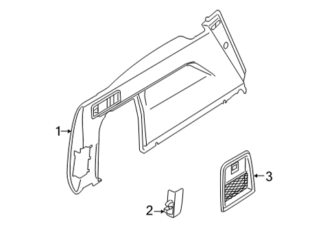 2023 BMW X5 Left Trunk Trim Diagram for 51475A0B681