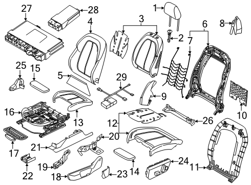 2025 BMW 228 xDrive Gran Coupe FOAM PART, SEAT, SPORT Diagram for 52105B54E85