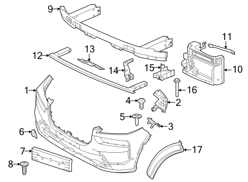 2023 BMW X7 BUMPER COVER PRIMED FRONT Diagram for 51115A47107