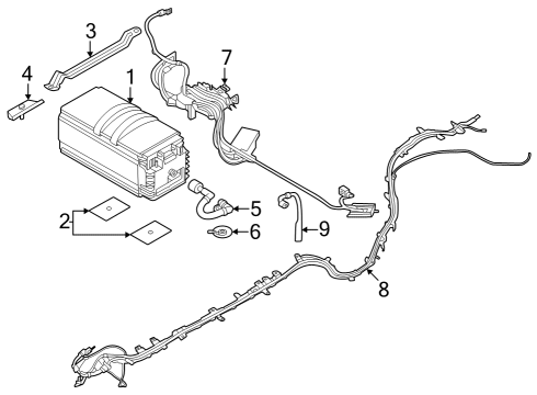 2025 BMW 740i BATTERY CABLE POS.TERMINAL U Diagram for 61125A3ED55