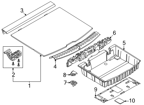 2025 BMW X2 MOUNT FOR TRUNK FLOOR PANEL Diagram for 51477952336