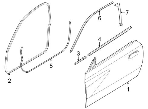 2022 BMW 230i Door Weatherstrip Diagram for 51727390750
