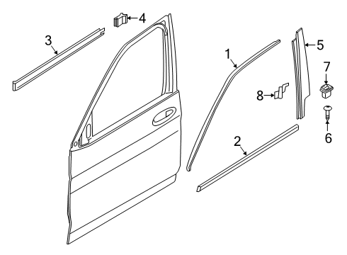 2025 BMW X5 M Exterior Channel Cover Door Diagram for 51335A8A265