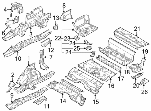 2024 BMW 230i Luggage Compartment Pan Diagram for 41009626279
