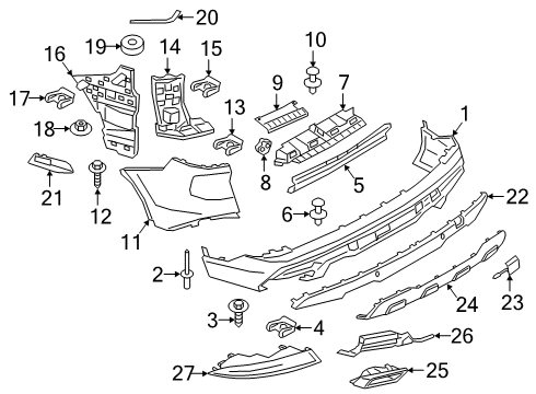 2025 BMW X5 TRIM PANEL BUMPER PRIMED RE. Diagram for 51125A896A5