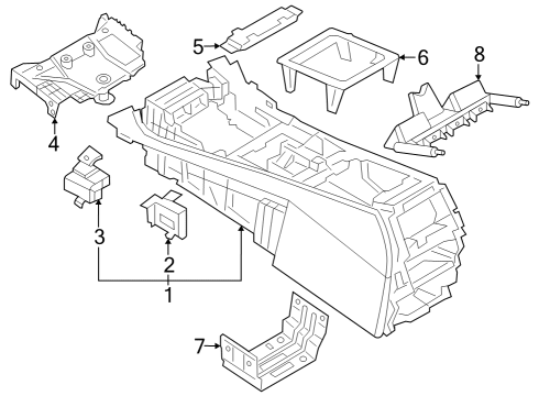2023 BMW X6 M CENTER CONSOLE, LEATHER Diagram for 51169503035